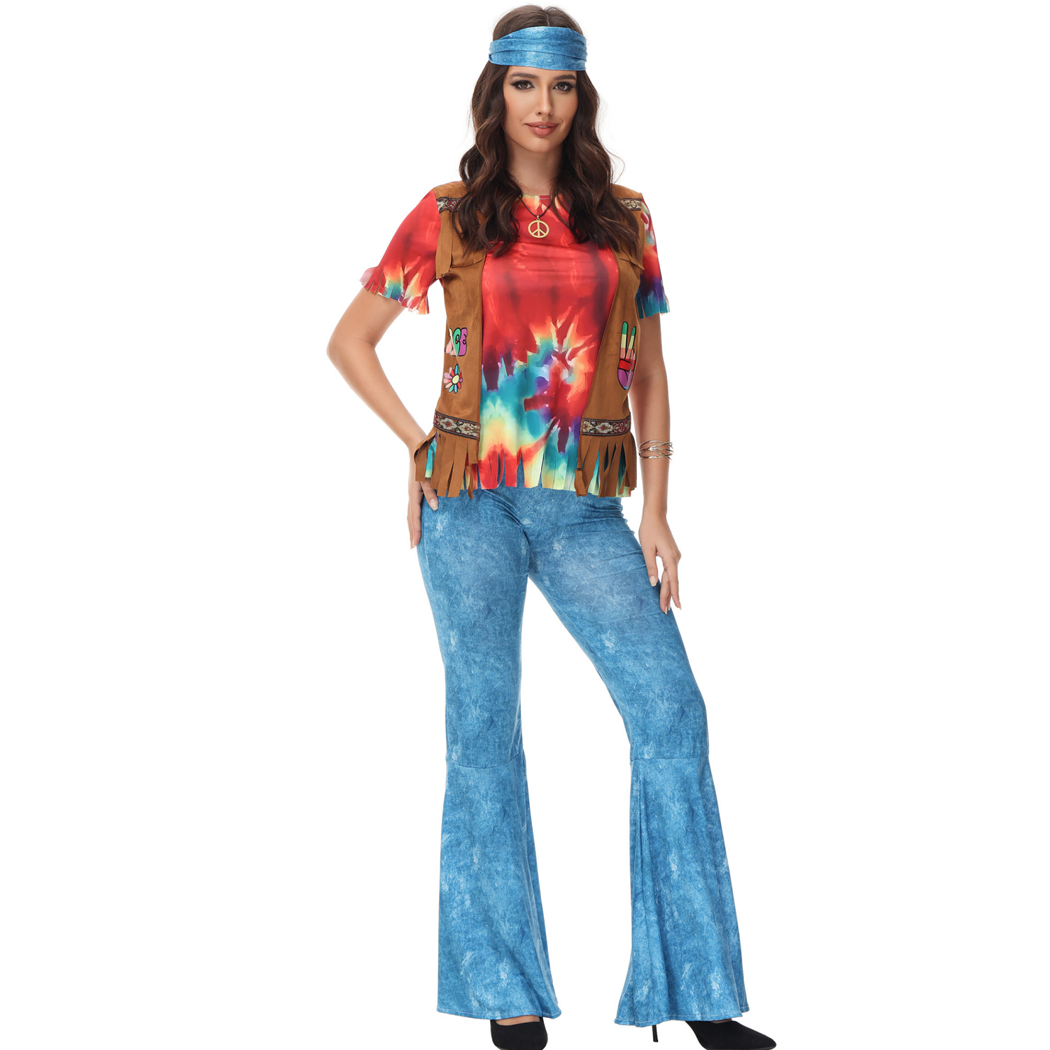 Halloween Disco Costume 70s Retro Disco Clothes Bar  Hippie Costumes